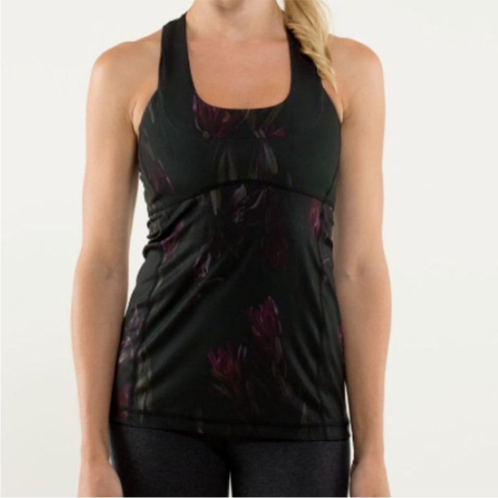 Lululemon scoop neck black tank Midnight Iris black SZ 6
